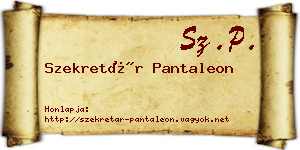 Szekretár Pantaleon névjegykártya